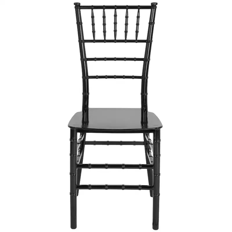 Sedia Chiavari impilabile in resina Nera / Champagne / Oro / Mogano / Oro rosa / Argento / Bianca – 1 posto