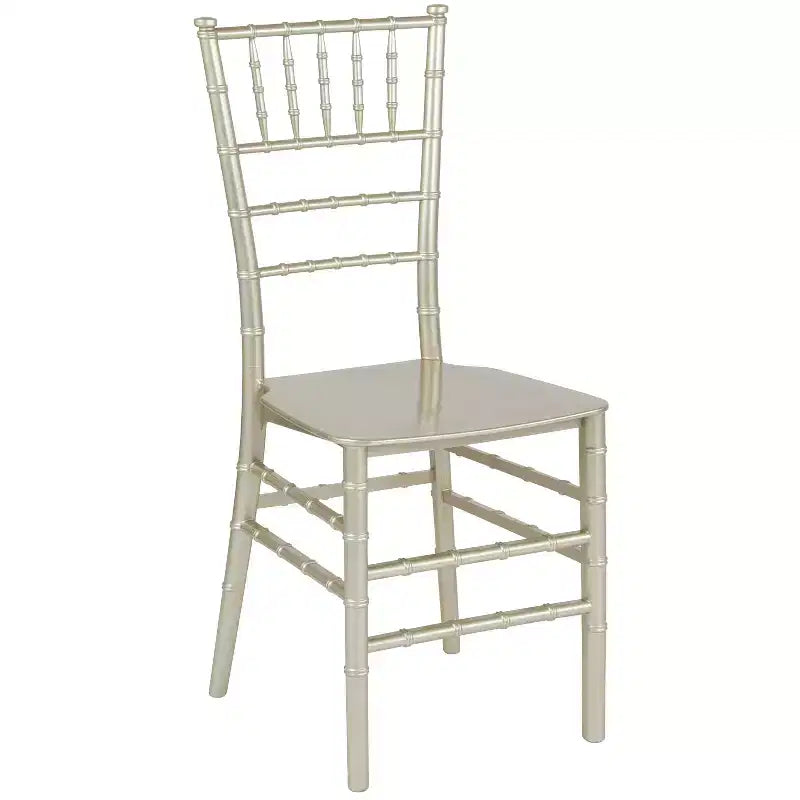 Sedia Chiavari impilabile in resina Nera / Champagne / Oro / Mogano / Oro rosa / Argento / Bianca – 1 posto