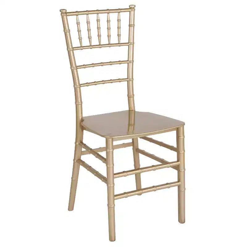 Sedia Chiavari impilabile in resina Nera / Champagne / Oro / Mogano / Oro rosa / Argento / Bianca – 1 posto