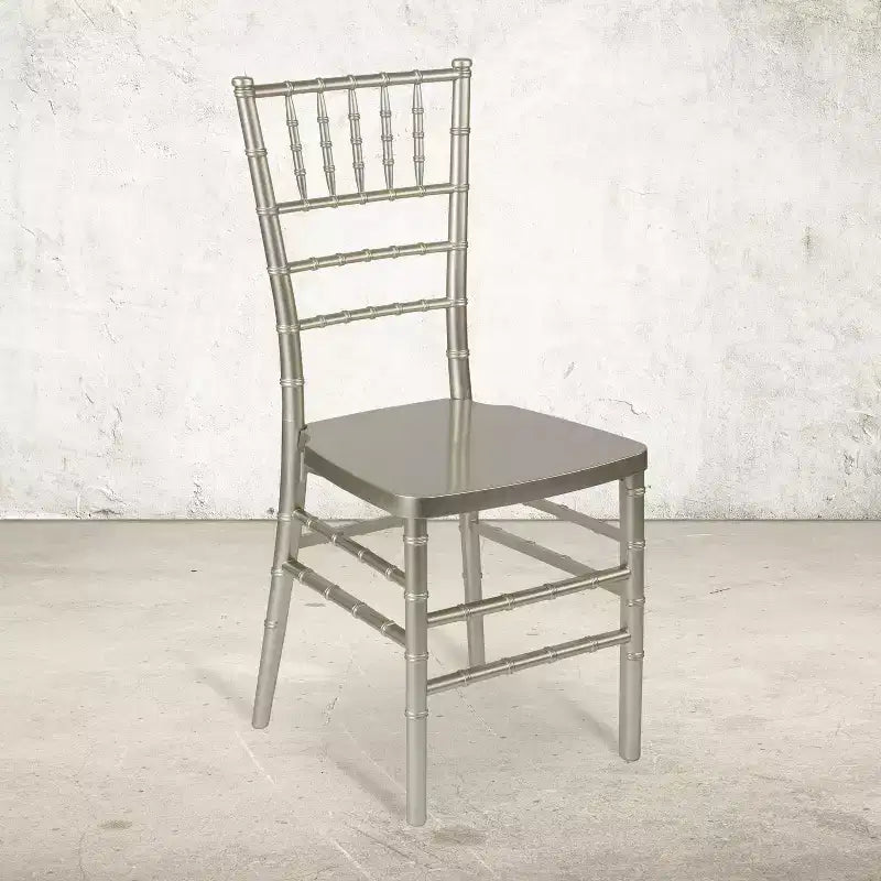 Nero / Champagne / Oro / Bianco / Argento / Peltro / Mogano – Sedia impilabile Chiavari in resina, 1 posto
