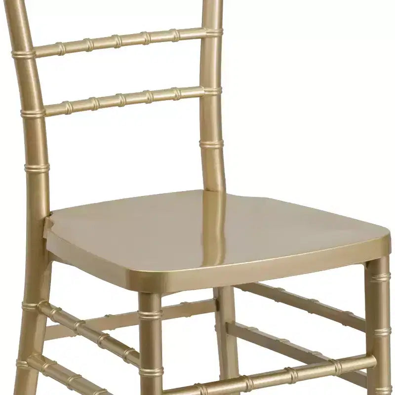 Nero / Champagne / Oro / Bianco / Argento / Peltro / Mogano – Sedia impilabile Chiavari in resina, 1 posto