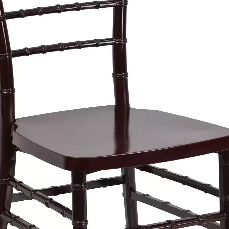 Nero / Champagne / Oro / Bianco / Argento / Peltro / Mogano – Sedia impilabile Chiavari in resina, 1 posto