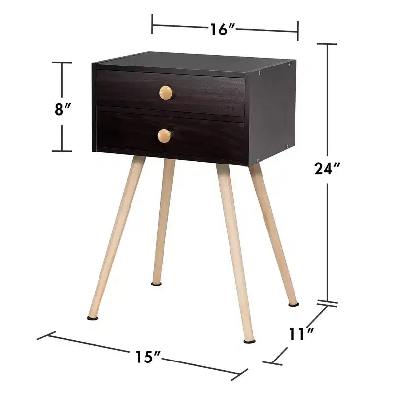 Comodino Espresso a 2 cassetti, set da 2
