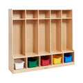 ECR4Kids 5-Section Coat Locker with Bench and 5 Scoop Front Storage Bins, Kids Furniture