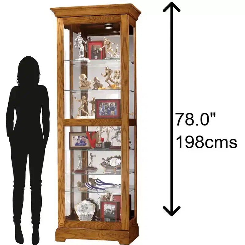 Vetrina espositiva Legacy Oak con anta in vetro, 1 anta, 6 ripiani