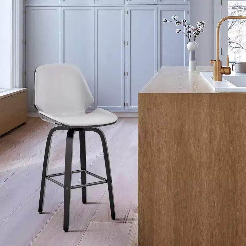 26 Arabela Sgabello da Bar Altezza Bancone con Sedile in Pelle - Armen Living