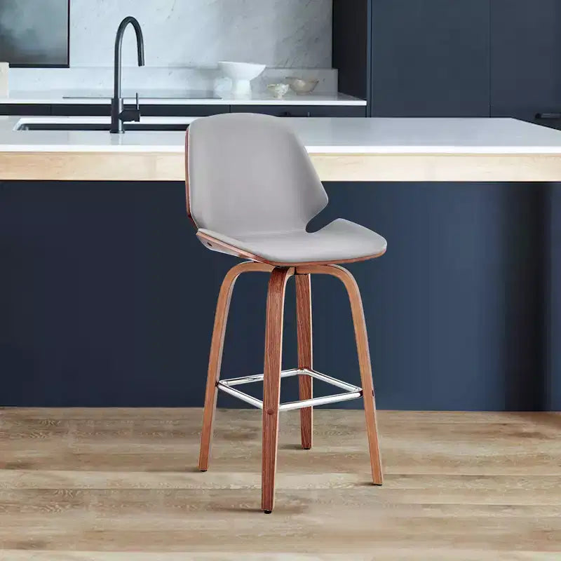 26 Arabela Sgabello da Bar Altezza Bancone con Sedile in Pelle - Armen Living