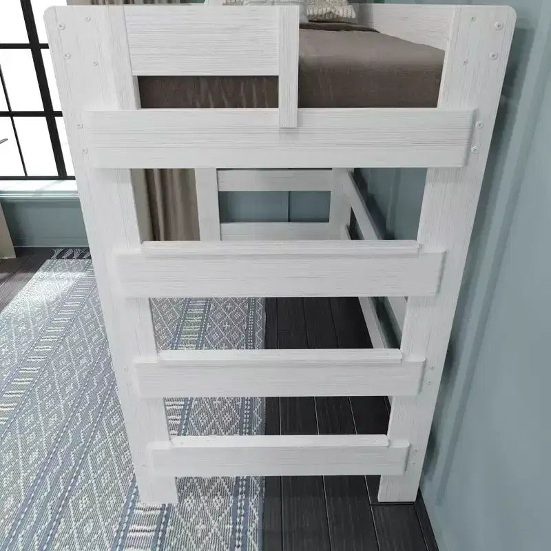 Max & Lily Letto a soppalco in legno massello con scrivania, Letto a soppalco alto singolo moderno stile rustico per bambini