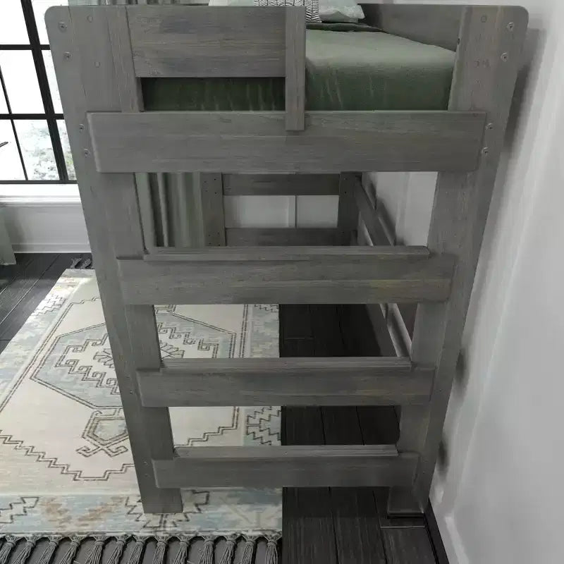 Max & Lily Letto a soppalco in legno massello con scrivania, Letto a soppalco alto singolo moderno stile rustico per bambini