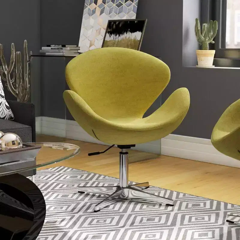 Sedia girevole regolabile in misto lana lampone - Manhattan Comfort