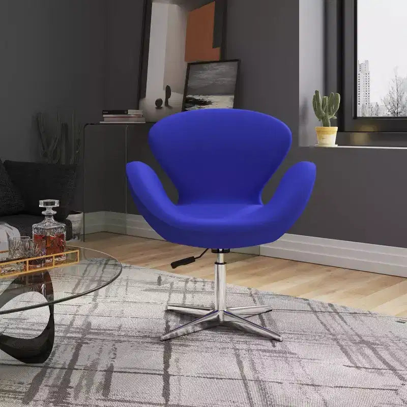Sedia girevole regolabile in misto lana lampone - Manhattan Comfort