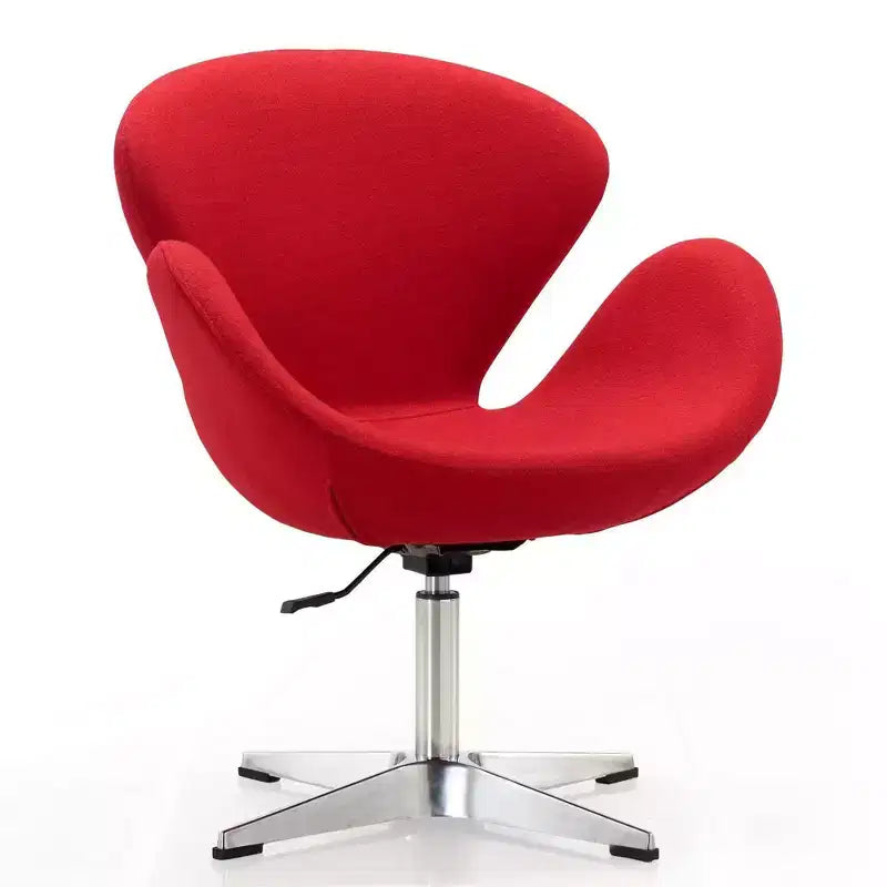 Sedia girevole regolabile in misto lana lampone - Manhattan Comfort
