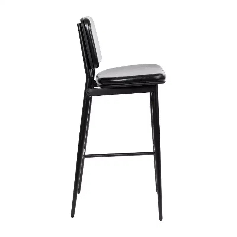 Sgabelli Flash Furniture Kenzie di Grado Commerciale a Schienale Medio - Rivestimento in LeatherSoft - Telaio in Ferro con Poggiapiedi Integrato - Set da 2