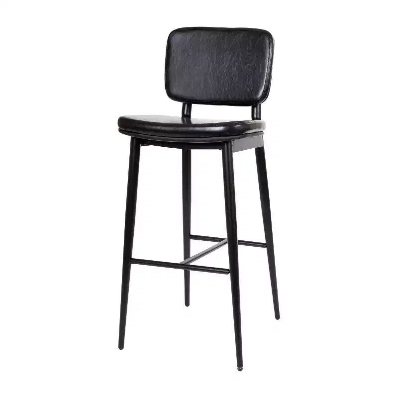 Sgabelli Flash Furniture Kenzie di Grado Commerciale a Schienale Medio - Rivestimento in LeatherSoft - Telaio in Ferro con Poggiapiedi Integrato - Set da 2