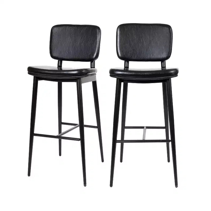 Sgabelli Flash Furniture Kenzie di Grado Commerciale a Schienale Medio - Rivestimento in LeatherSoft - Telaio in Ferro con Poggiapiedi Integrato - Set da 2