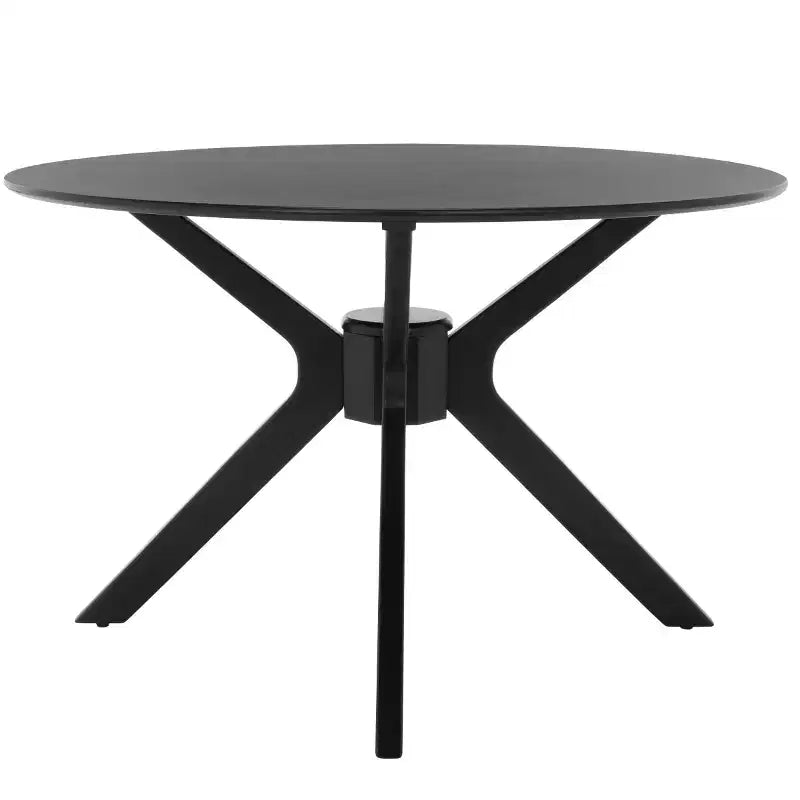 Tavolo da pranzo rotondo grigio scuro/nero e nero opaco, 4 posti