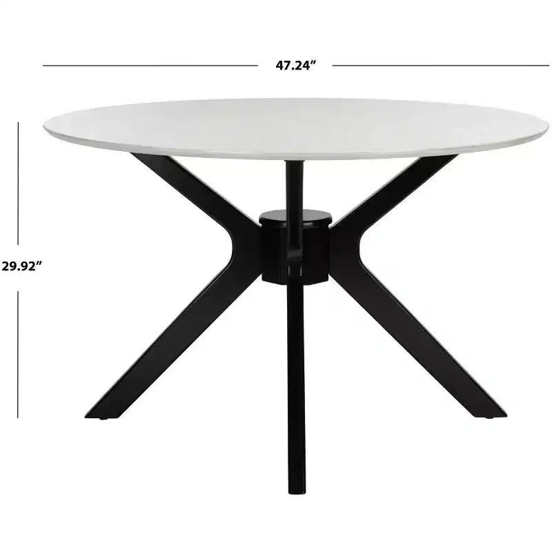 Tavolo da pranzo rotondo grigio scuro/nero e nero opaco, 4 posti