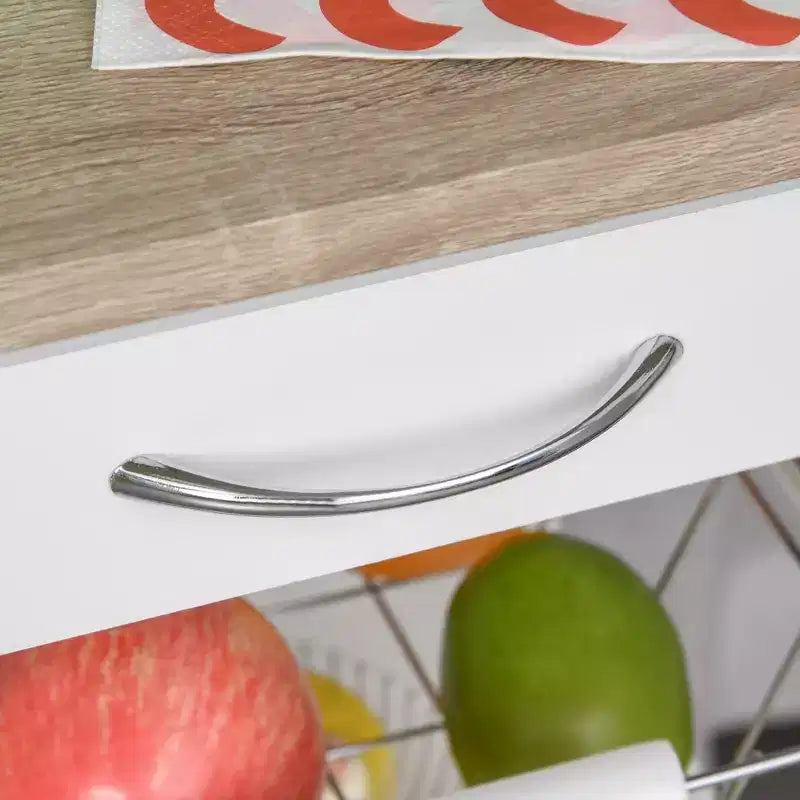 Carrello da Cucina HOMCOM con Ruote e Cassetto, Carrellino Salvaspazio con Cesto Estraibile