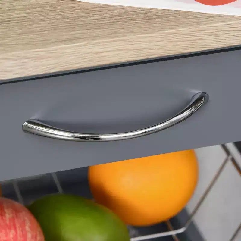 Carrello da Cucina HOMCOM con Ruote e Cassetto, Carrellino Salvaspazio con Cesto Estraibile