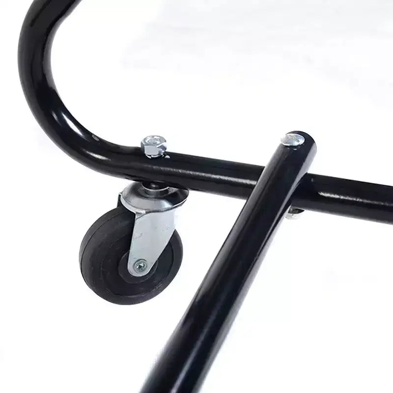 Carrello per motore fuoribordo nero, monoposto, 4 ruote