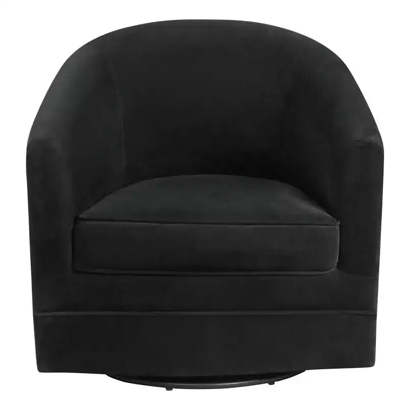 Poltrona girevole moderna Costway, poltrona in velluto con base in metallo