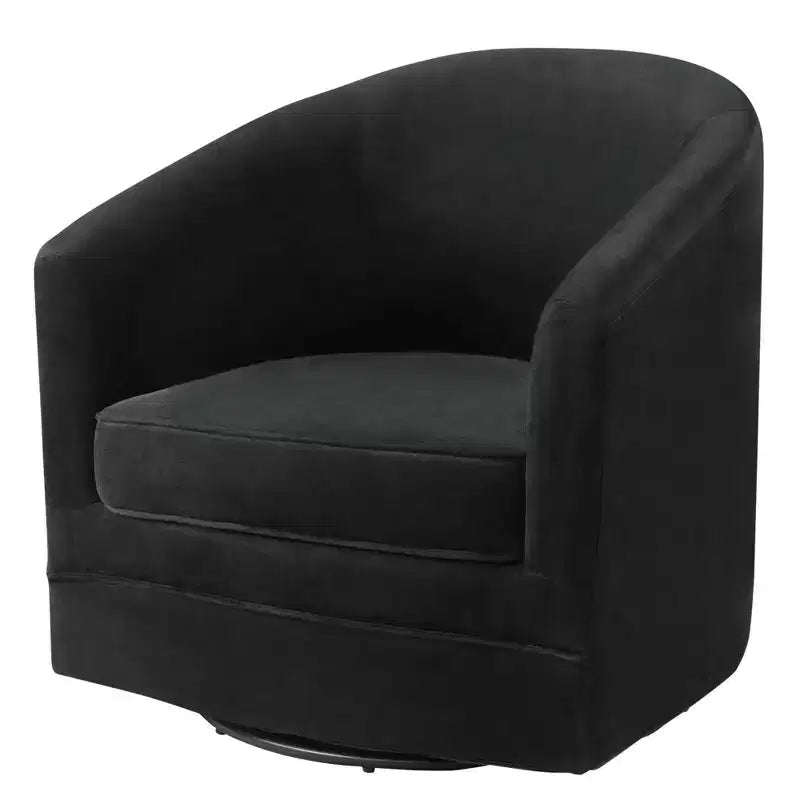 Poltrona girevole moderna Costway, poltrona in velluto con base in metallo