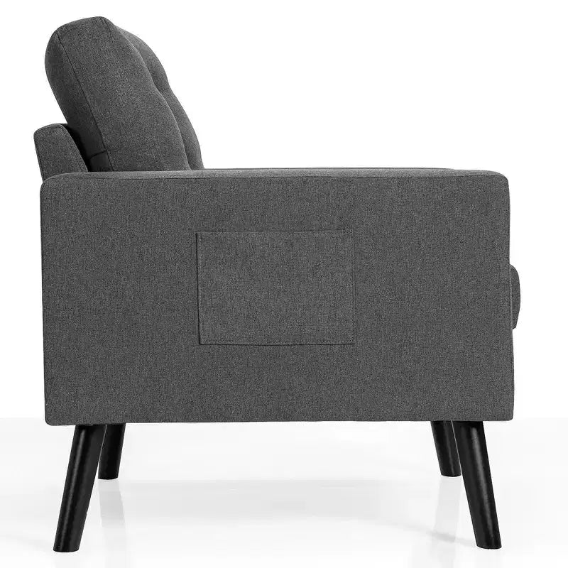Set di 2 Poltrone Accent Imbottite Singole con Braccioli e Gambe in Legno Costway