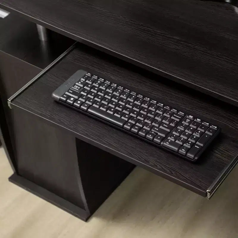 HOMCOM Scrivania per Computer da 120 cm con Vassoio Tastiera e Cassetti, Tavolo da Lavoro per Ufficio Domestico con Ripiani