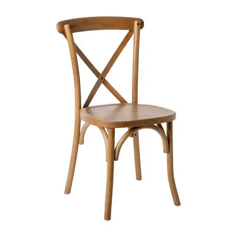 Sedia da pranzo bistrot impilabile con schienale a croce in legno Davisburg Merrick Lane