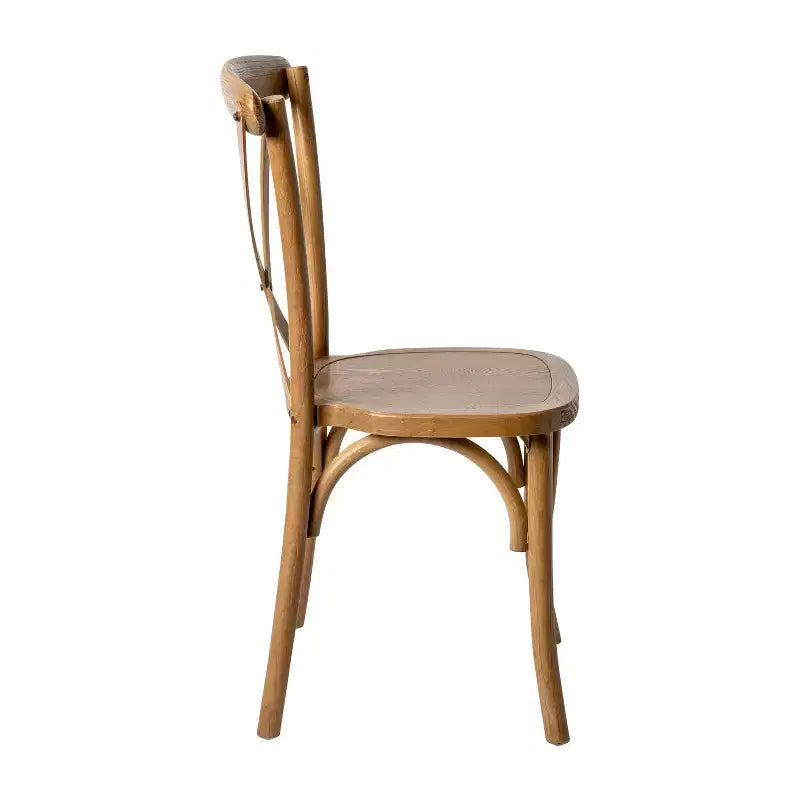 Sedia da pranzo bistrot impilabile con schienale a croce in legno Davisburg Merrick Lane