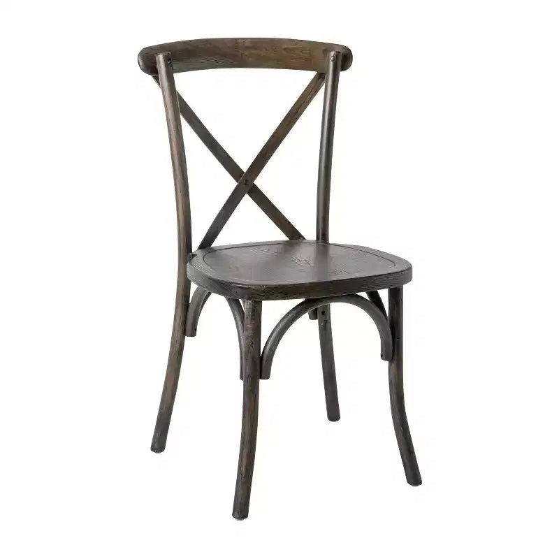 Sedia da pranzo bistrot impilabile con schienale a croce in legno Davisburg Merrick Lane