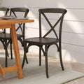 Sedia da pranzo bistrot impilabile con schienale a croce in legno Davisburg Merrick Lane