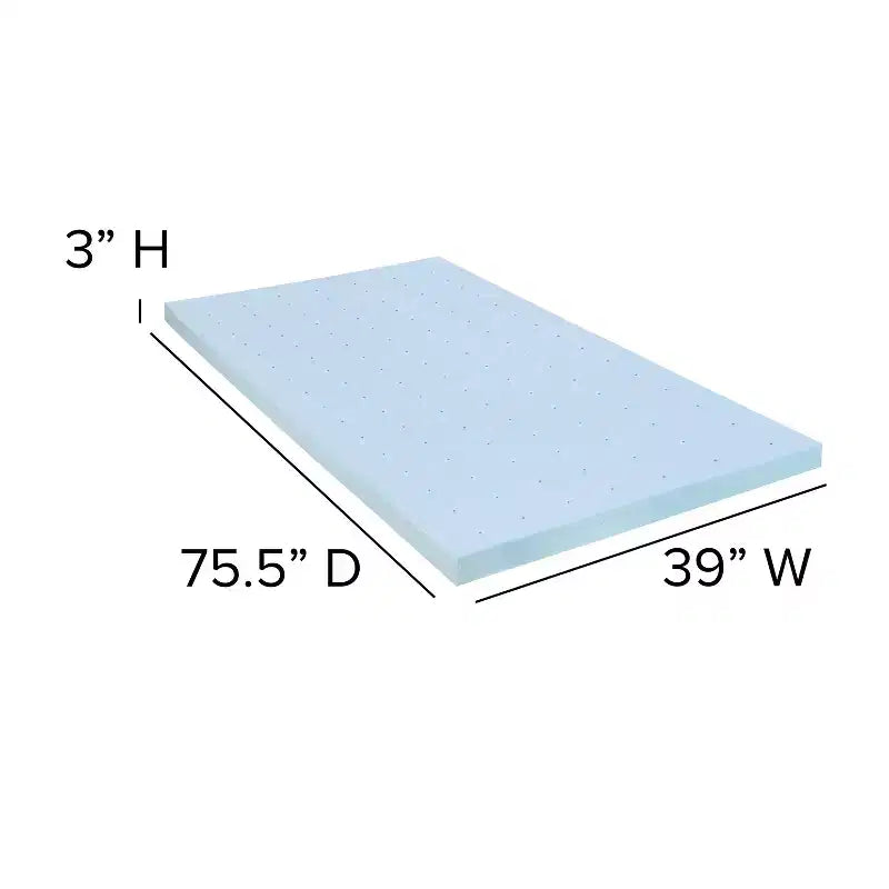 Flash Furniture Telaio Letto a Piattaforma in Metallo da 14 Pollici con Materasso a Molle Insacchettate da 10 Pollici in Scatola e Topper in Memory Foam Gel Refrigerante da 2 Pollici