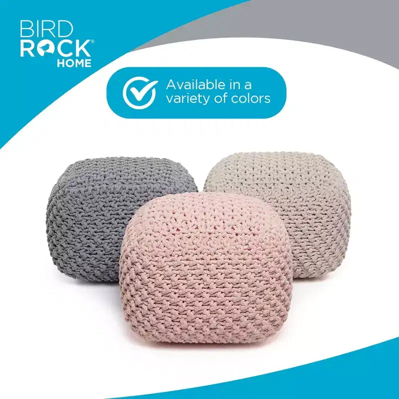 BirdRock Home Pouf Quadrato Poggiapiedi Ottomano - Rosa Antico