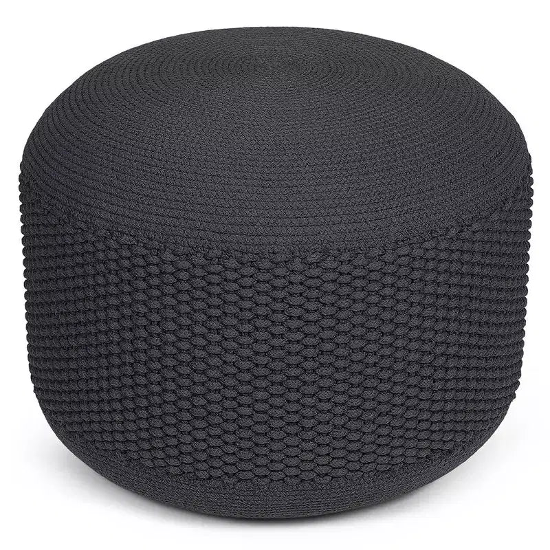 BirdRock Home Woven Knitted Indoor or Outdoor Pouf - Grey