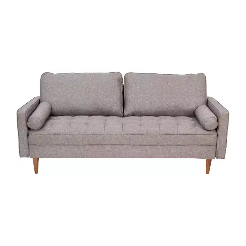 Divano moderno di metà secolo Flash Furniture Hudson con rivestimento trapuntato e gambe in legno massello