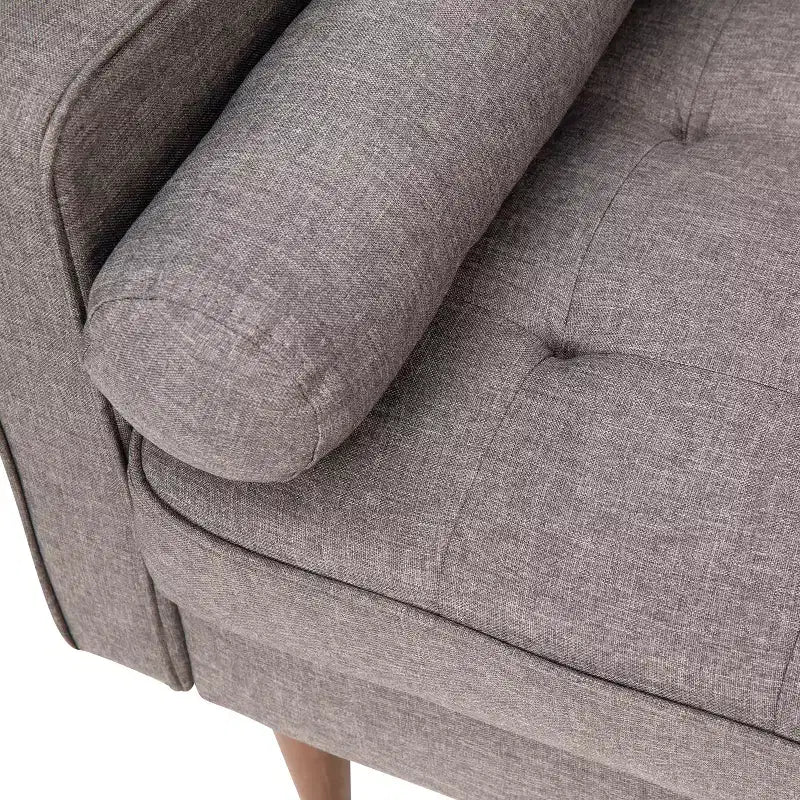 Divano moderno di metà secolo Flash Furniture Hudson con rivestimento trapuntato e gambe in legno massello