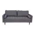 Divano moderno di metà secolo Flash Furniture Hudson con rivestimento trapuntato e gambe in legno massello
