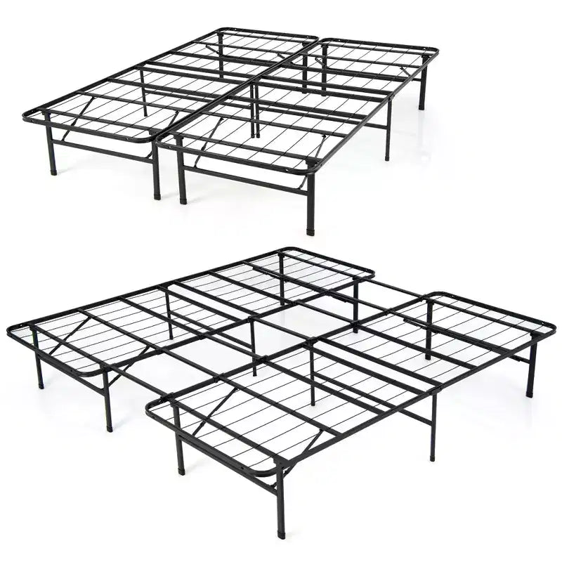 Struttura letto a piattaforma pieghevole in metallo Costway 13 pollici Base materasso 660 libbre