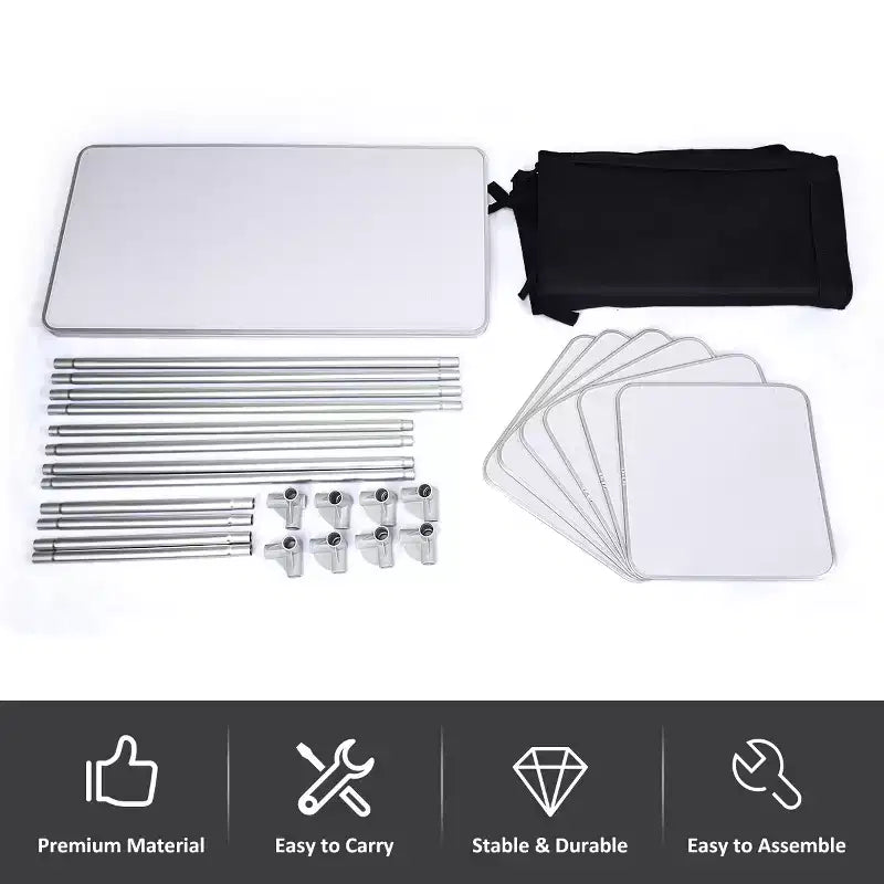 Costway Tavolo da Campeggio Portatile in Alluminio con BBQ, Stazione da Cucina con Organizer