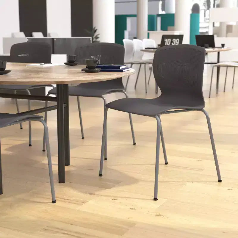 Flash Furniture Serie HERCULES Set di 5 sedie impilabili ergonomiche di grado commerciale con capacità di 349 kg, supporto lombare e struttura in acciaio