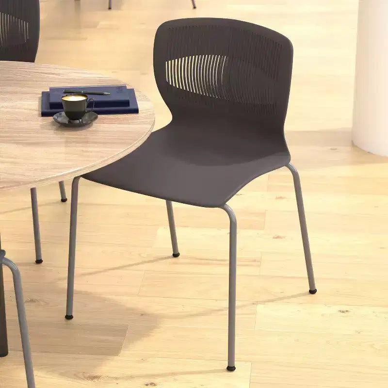 Flash Furniture Serie HERCULES Set di 5 sedie impilabili ergonomiche di grado commerciale con capacità di 349 kg, supporto lombare e struttura in acciaio