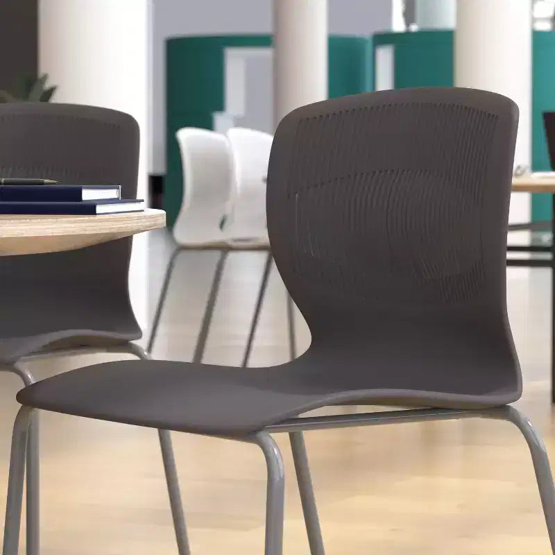 Flash Furniture Serie HERCULES Set di 5 sedie impilabili ergonomiche di grado commerciale con capacità di 349 kg, supporto lombare e struttura in acciaio