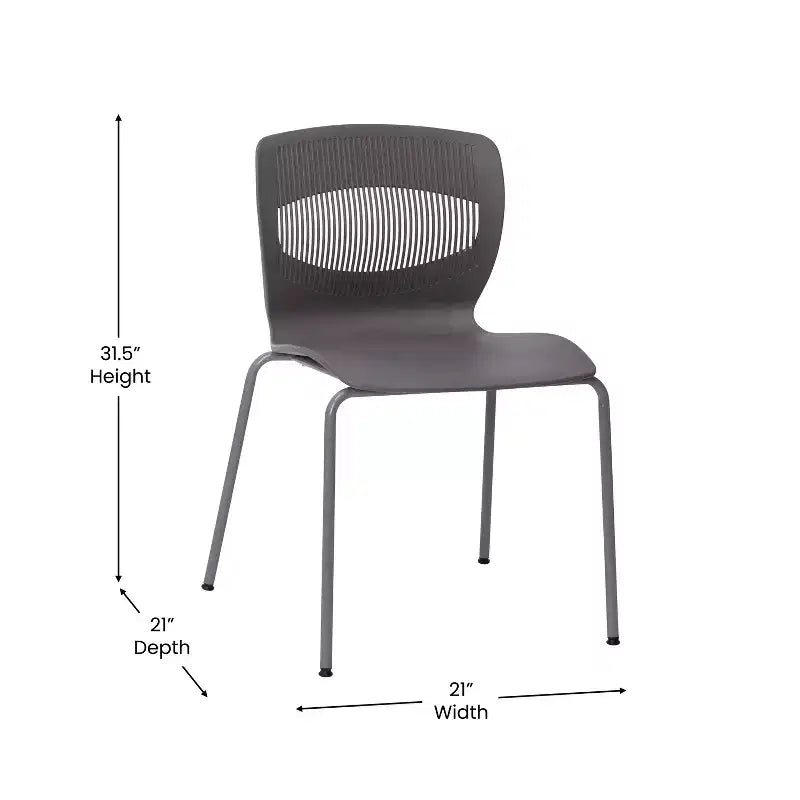 Flash Furniture Serie HERCULES Set di 5 sedie impilabili ergonomiche di grado commerciale con capacità di 349 kg, supporto lombare e struttura in acciaio