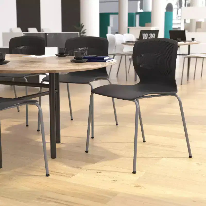 Flash Furniture Serie HERCULES Set di 5 sedie impilabili ergonomiche di grado commerciale con capacità di 349 kg, supporto lombare e struttura in acciaio