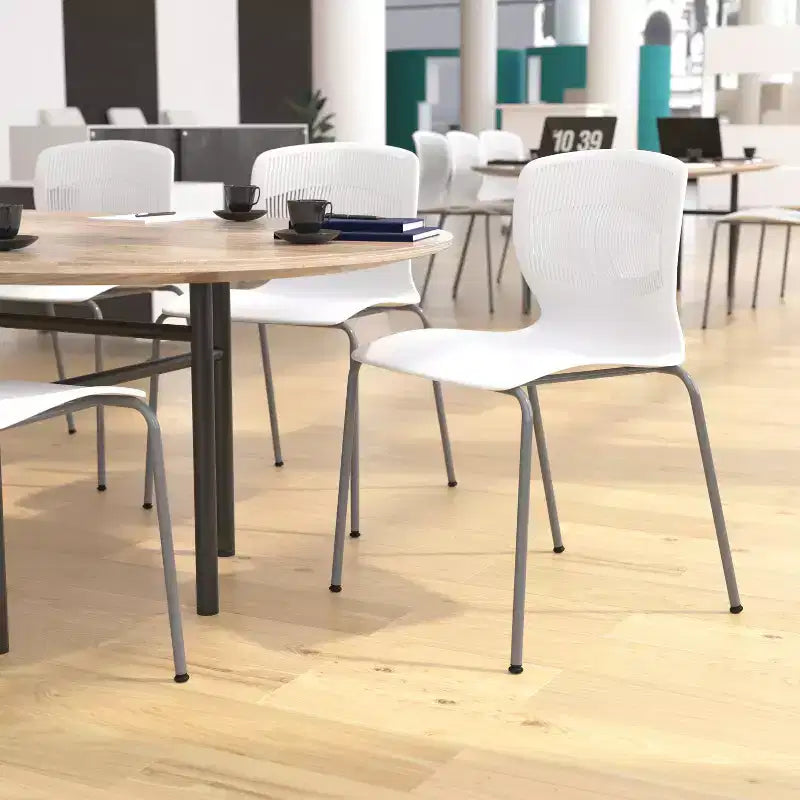 Flash Furniture Serie HERCULES Set di 5 sedie impilabili ergonomiche di grado commerciale con capacità di 349 kg, supporto lombare e struttura in acciaio