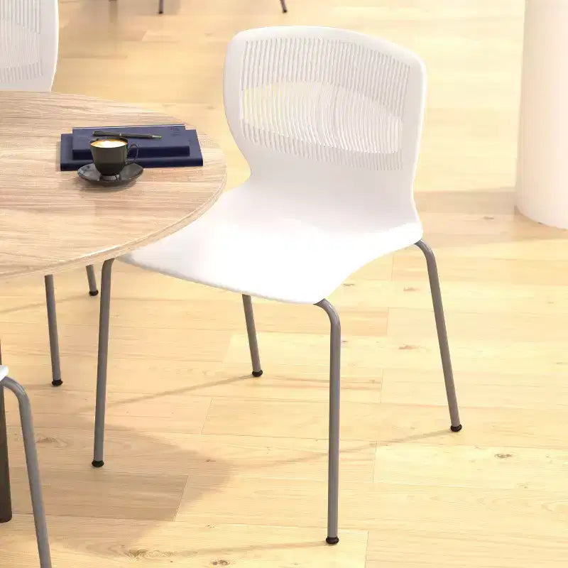 Flash Furniture Serie HERCULES Set di 5 sedie impilabili ergonomiche di grado commerciale con capacità di 349 kg, supporto lombare e struttura in acciaio