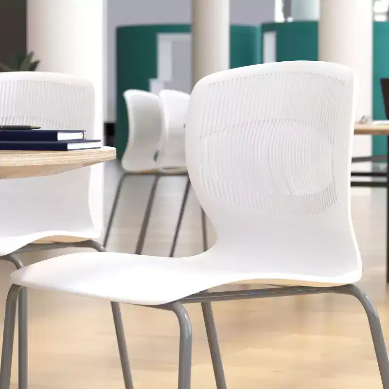Flash Furniture Serie HERCULES Set di 5 sedie impilabili ergonomiche di grado commerciale con capacità di 349 kg, supporto lombare e struttura in acciaio