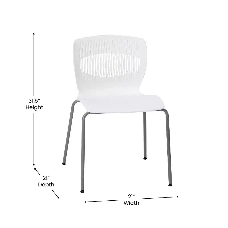 Flash Furniture Serie HERCULES Set di 5 sedie impilabili ergonomiche di grado commerciale con capacità di 349 kg, supporto lombare e struttura in acciaio