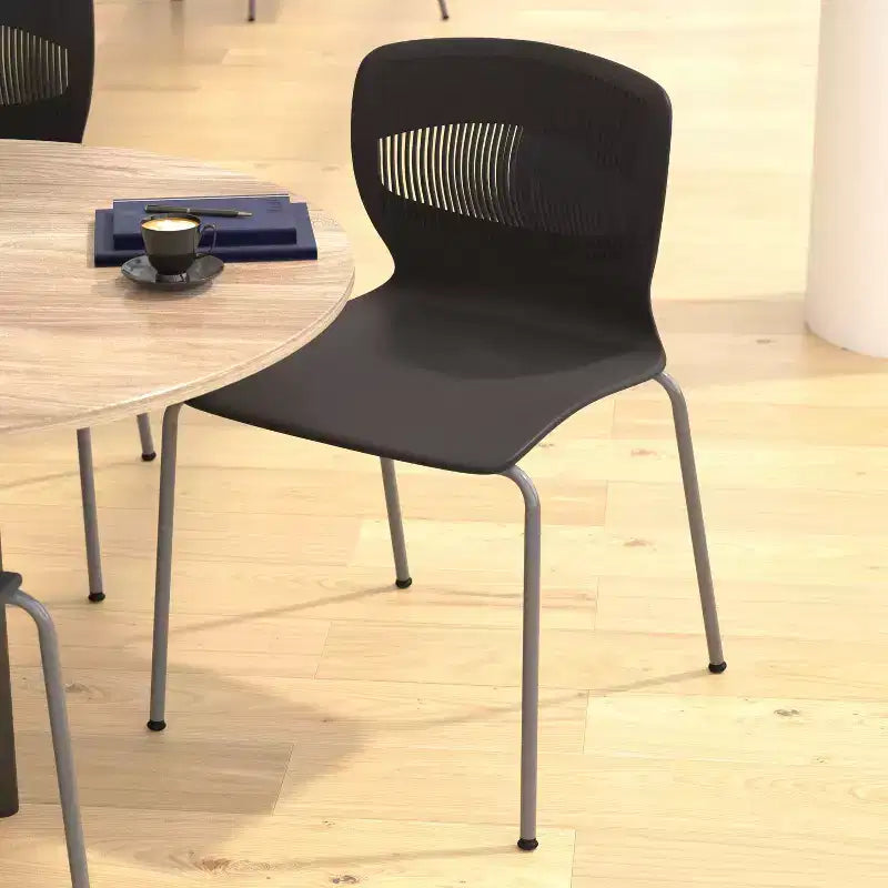 Flash Furniture Serie HERCULES Set di 5 sedie impilabili ergonomiche di grado commerciale con capacità di 349 kg, supporto lombare e struttura in acciaio